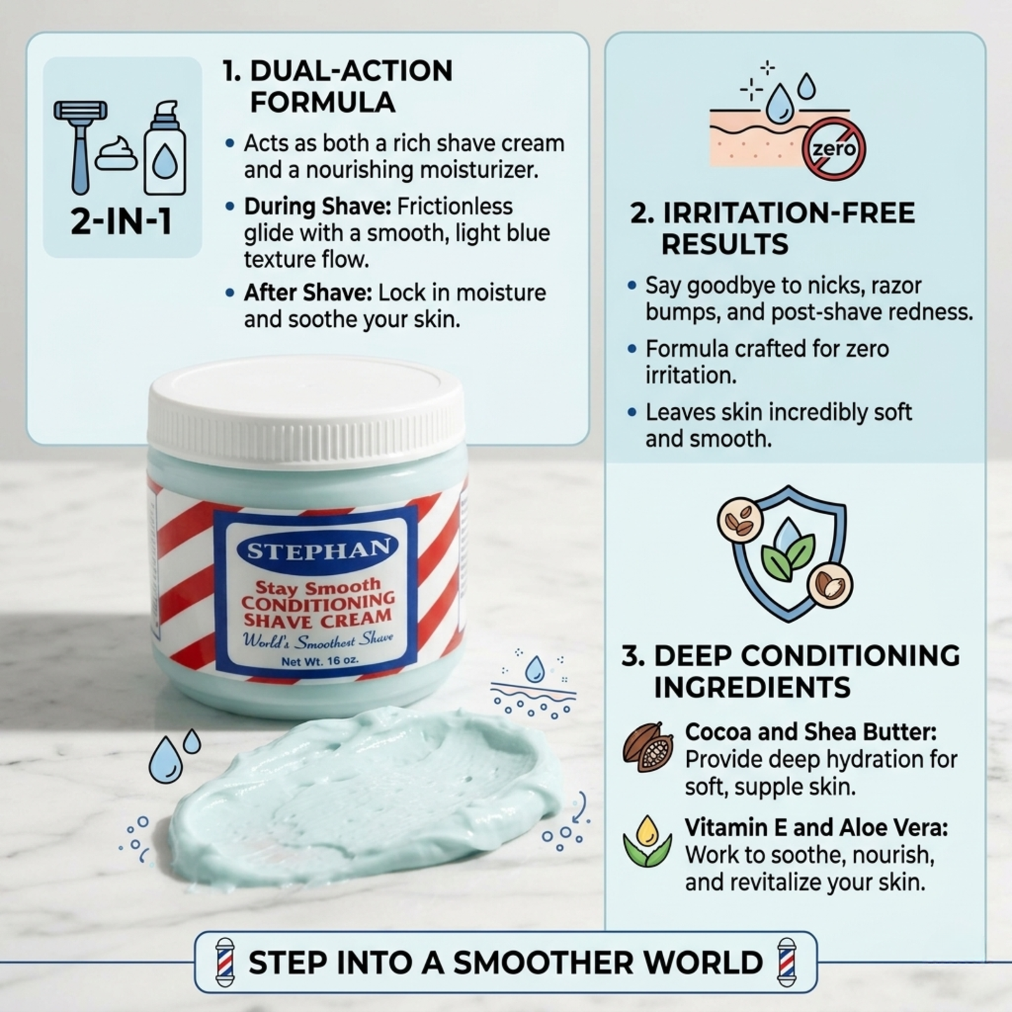 Stephan Stay Smooth Conditioning Shave Cream