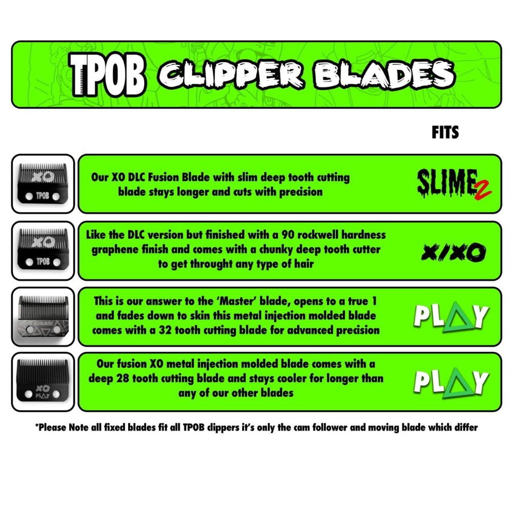 TPOB CLIPPER BLADES CHART