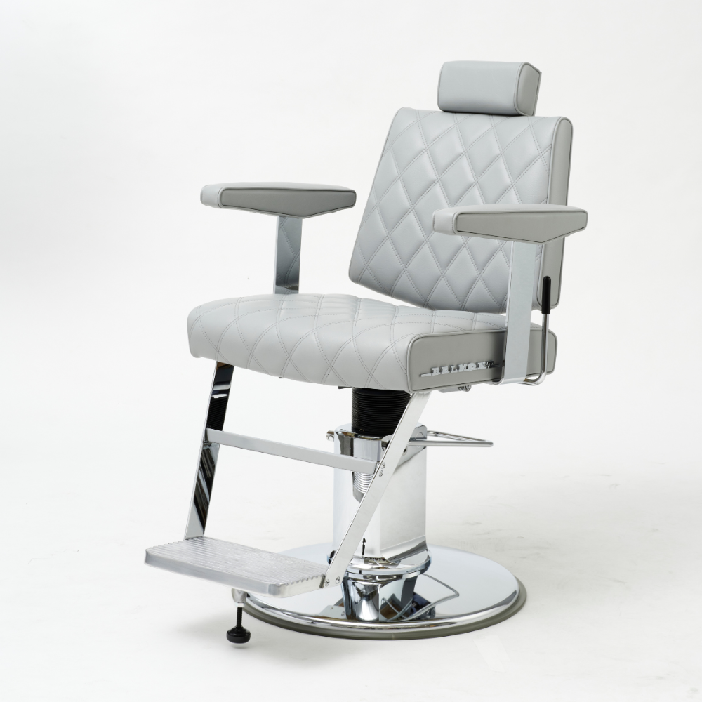 Takara Belmont Dainty Diamond Stitch Barber Chair Light Grey