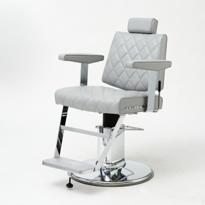 Takara Belmont Dainty Diamond Stitch Barber Chair Light Grey