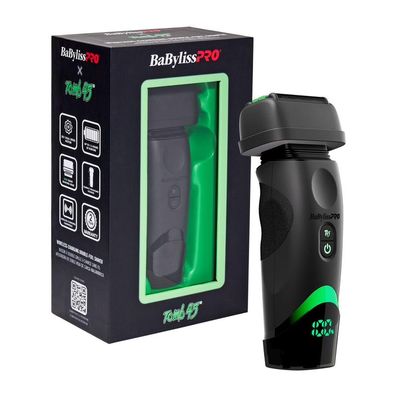 PRE ORDER NOW │BaBylissPRO X Tomb45 Wireless-Charging Double-Foil Shaver #FXT45FS - Black