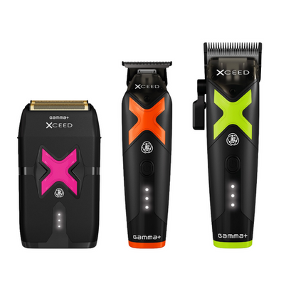 Gamma+ XCEED IN2 Vector Motor Cordless Clipper + Trimmer + Shaver Bundle Set