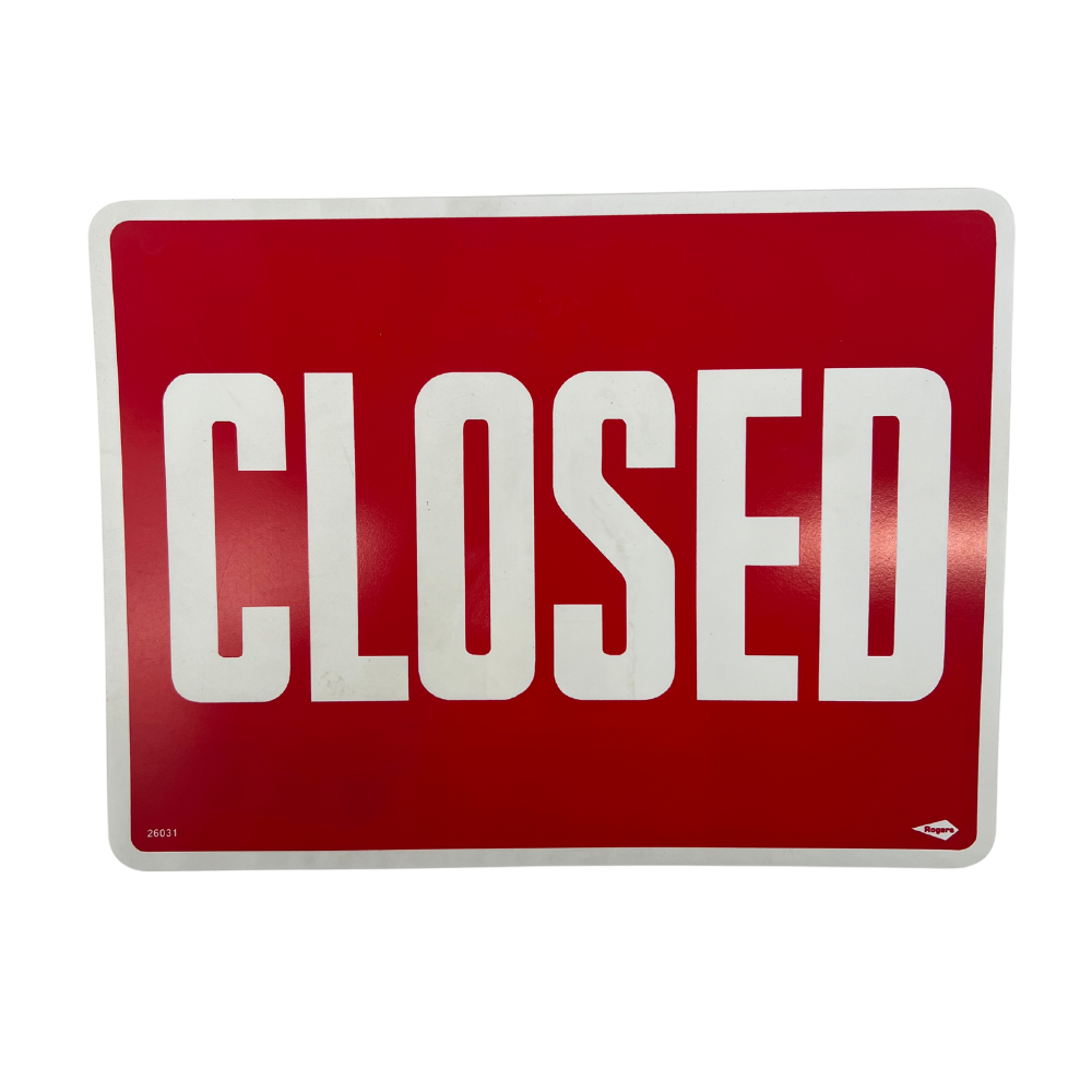Red Closed Sign – Appleton Barber Supply