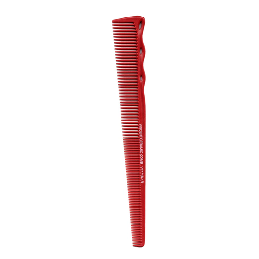 Vincent K.D. Collection Ceramic Narrow Tapering Comb 7" Red #VT1718-1R