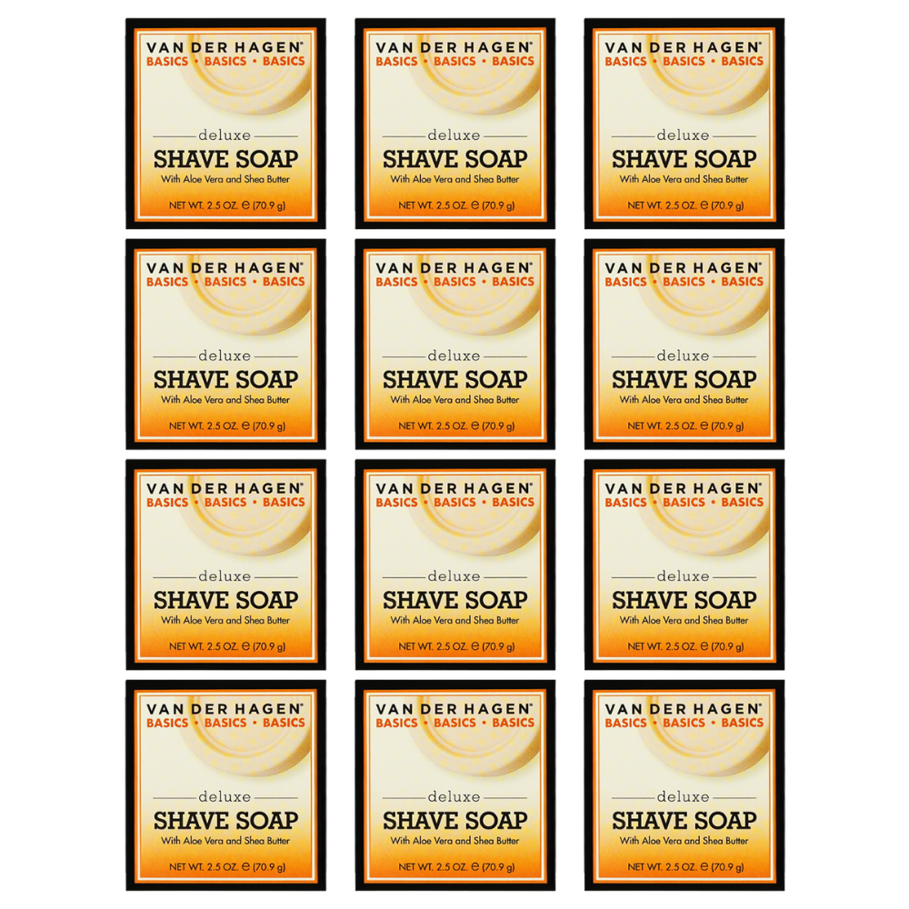Van Der Hagen Deluxe Shave Soap - 2.5 Oz - 12 Pack