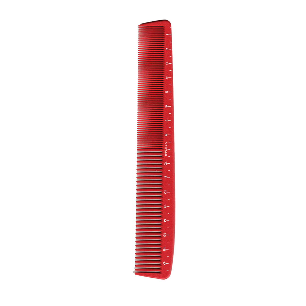 Vincent K.D. Collection Ceramic Red Styling Comb 7.25" #VT1714-R
