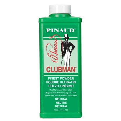 Clubman Pinaud Finest Powder, Neutral 9 oz front of bottle