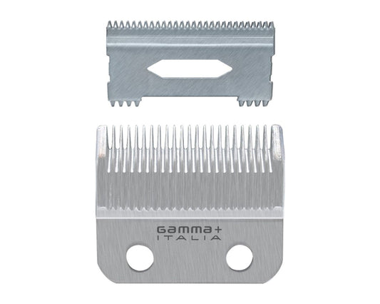 Gamma+ Fixed Stainless Steel Taper Blade with Shallow Tooth 2.0 Cutter Clipper Blade Set #GP539S