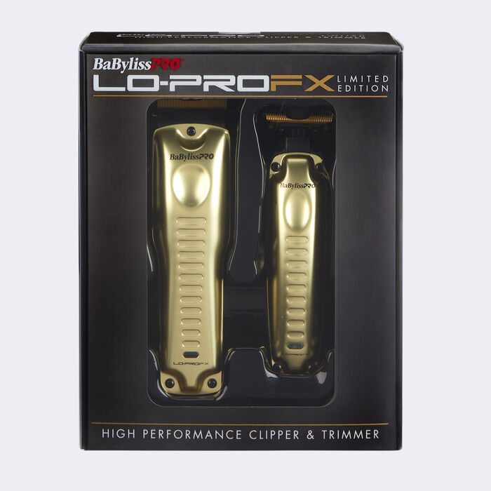 BabylissPro LO-PROFX Clipper & Trimmer Combo Gold Limited Edition FXHOLPKLP-G