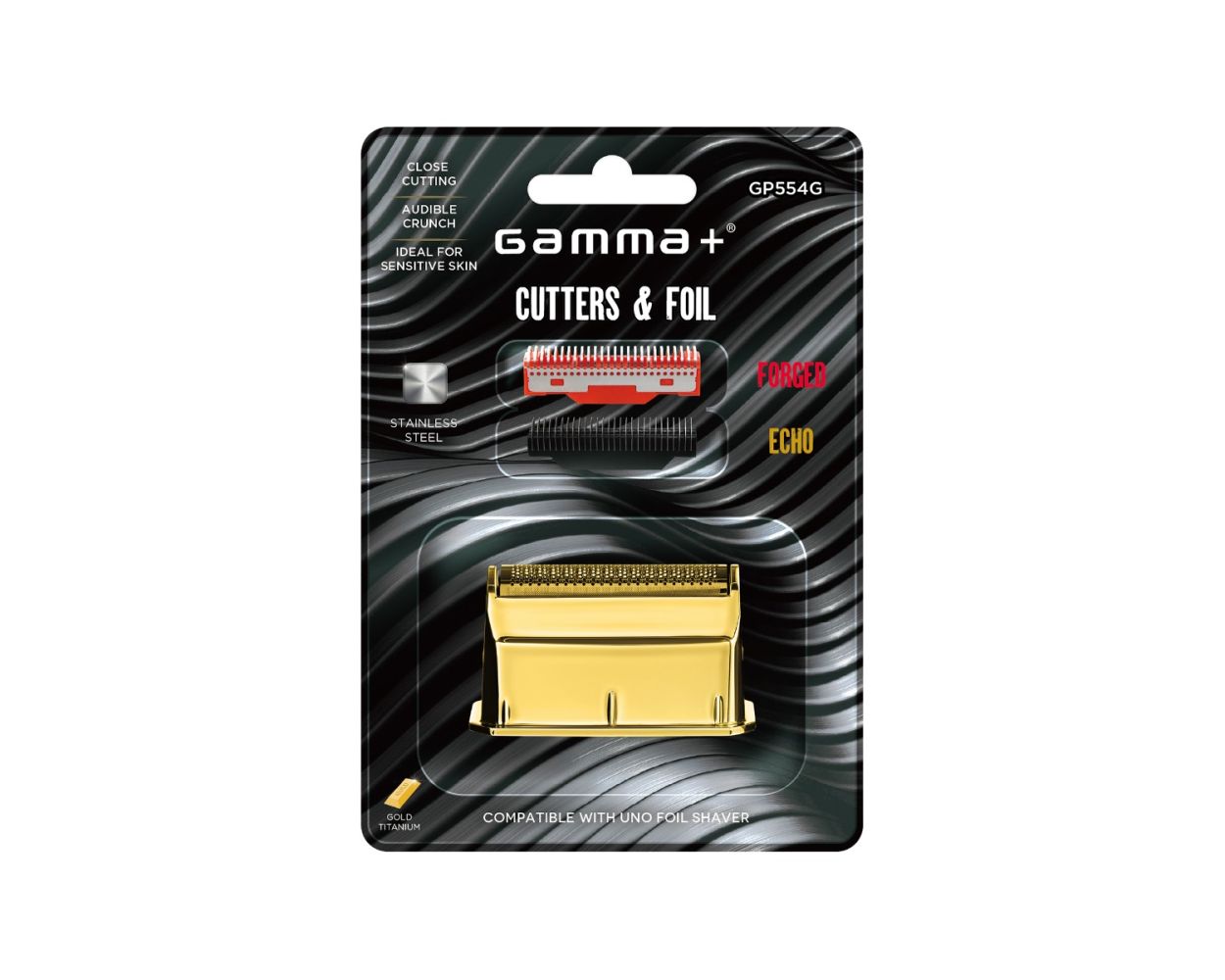 Gamma+ UNO Gold Titanium Single Foil Head - Echo and Forged Cutters #GP554G
