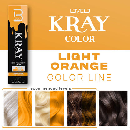 L3VEL3 KRAY Light Orange Semi Permanent Color
