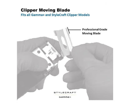 Gamma+ Fixed Black Diamond Carbon DLC Faper Blade with Moving Black Diamond Carbon Slim Tooth Cutter Clipper Blade Set #GP520B