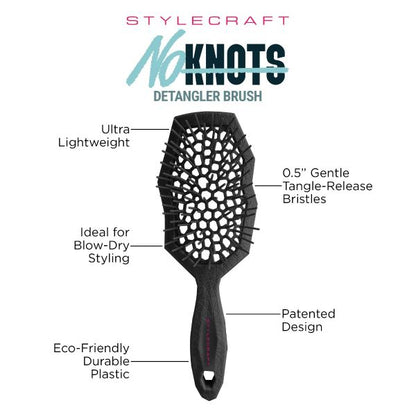 StyleCraft No Knots Detangler Brush #SCDBRUSHB