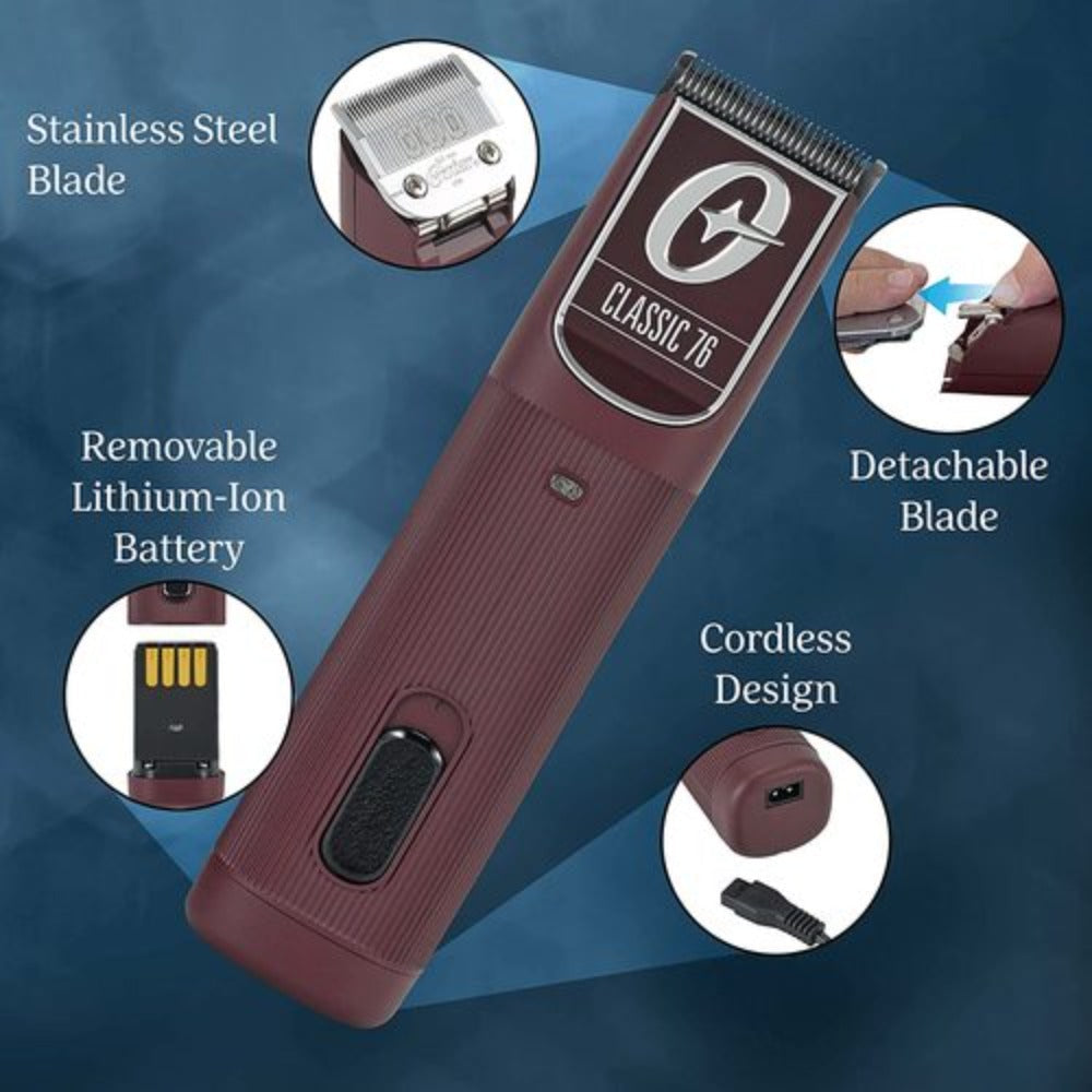 Oster Classic outlet 76 Professional Detachable Blade Hair Clipper Burgundy 770010 NEW