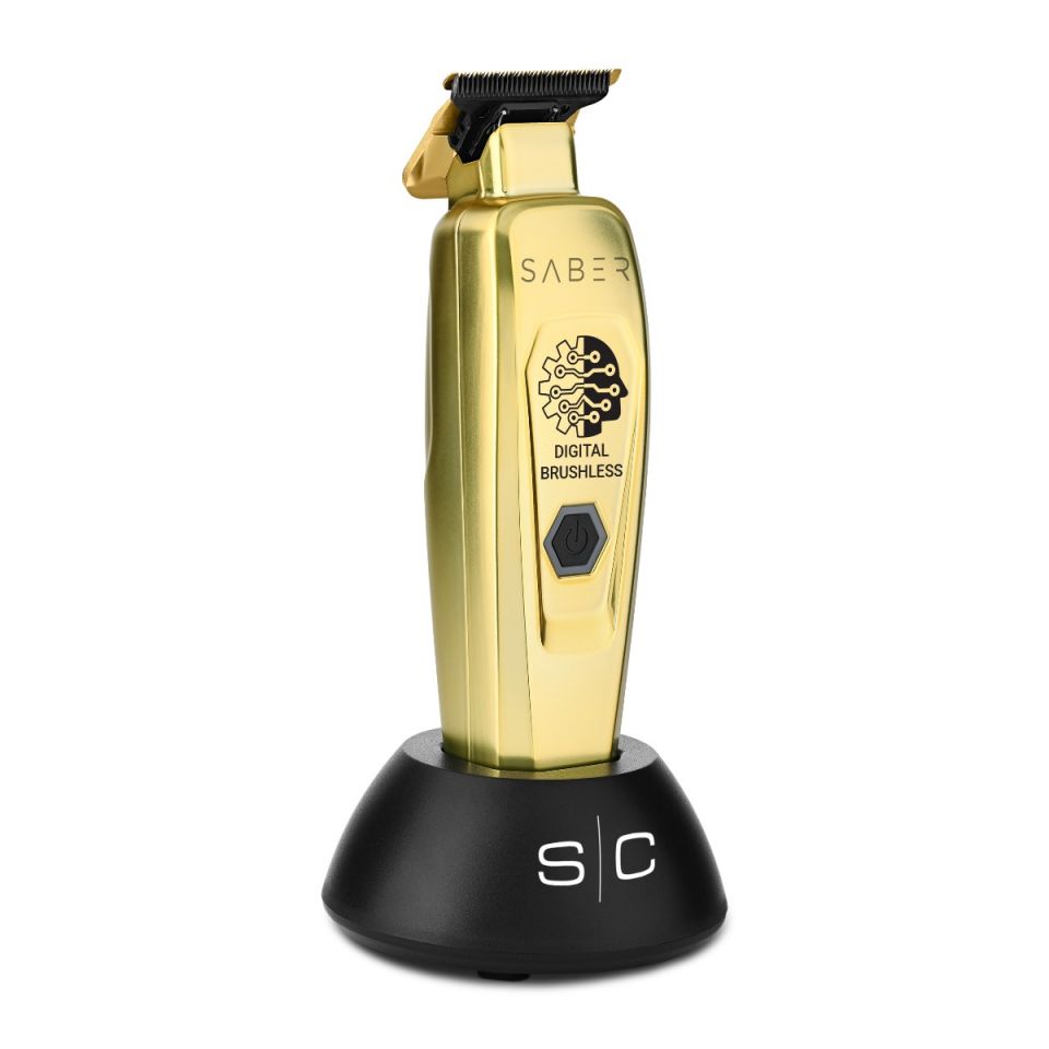 Stylecraft Saber - Professional Full Metal Body Digital Brushless Motor Cordless Hair Trimmer - Gold