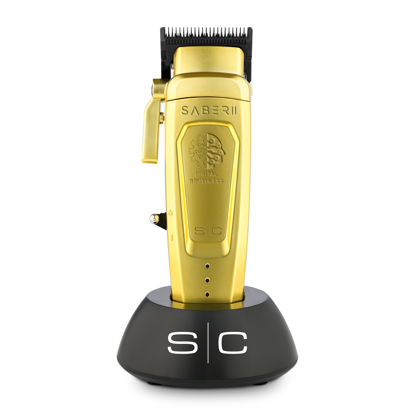 Saber 2.0 Clipper - Professional Cordless Modular Hair Clipper with High-Torque Digital Brushless Motor in Gold 