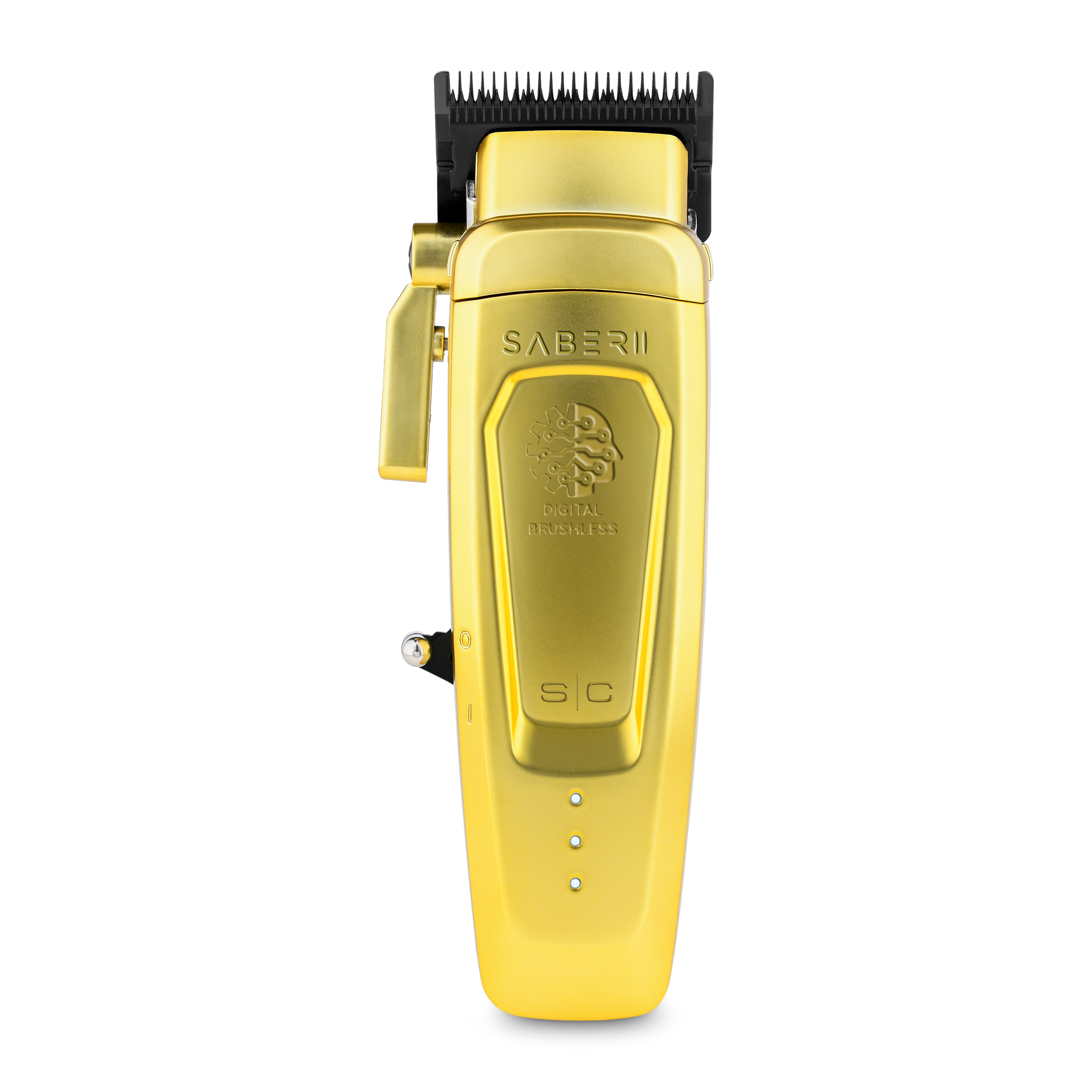 Saber 2.0 Clipper - Professional Cordless Modular Hair Clipper with High-Torque Digital Brushless Motor in Gold 