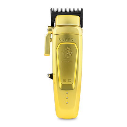 Saber 2.0 Clipper - Professional Cordless Modular Hair Clipper with High-Torque Digital Brushless Motor in Gold 