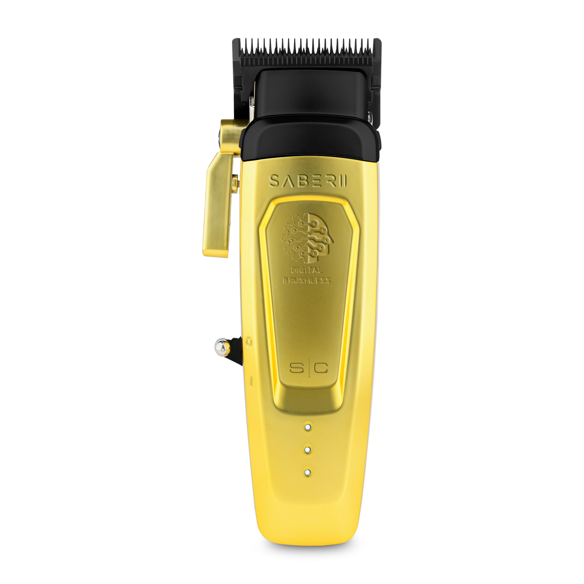 Saber 2.0 Clipper - Professional Cordless Modular Hair Clipper with High-Torque Digital Brushless Motor in Gold 