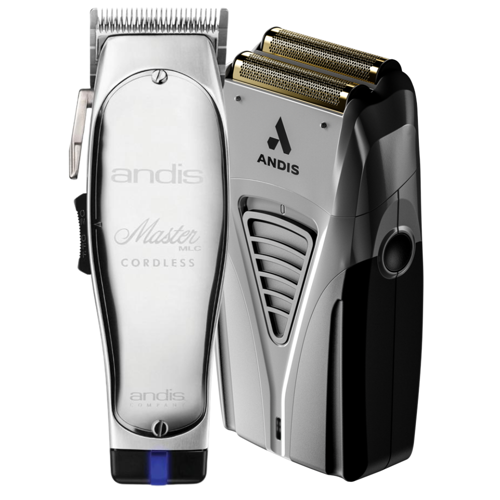 Andis Master Cordless Li Clipper + Andis ProFoil Lithium Plus Titanium Foil Shaver Combo