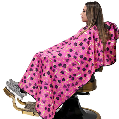 King Midas Black Roses Hair Cutting Cape