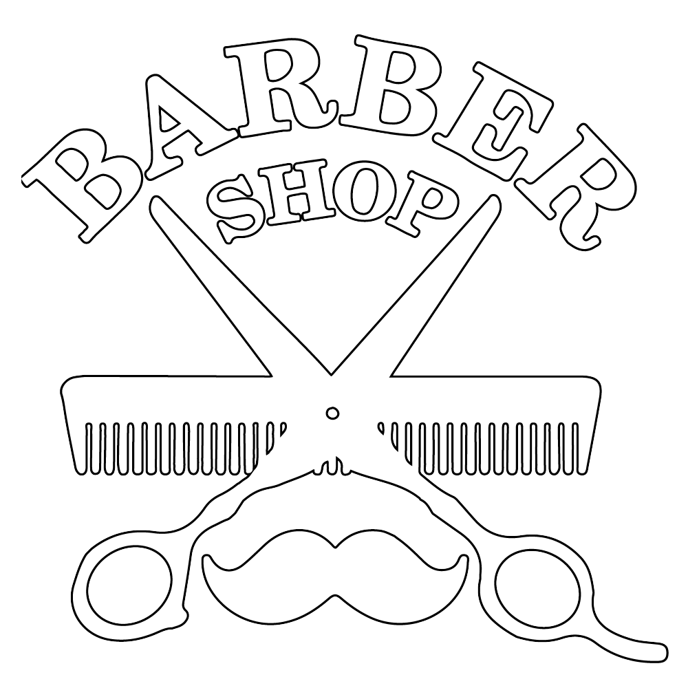 Shear & Comb Barber Shop Vinyl Cling Decal