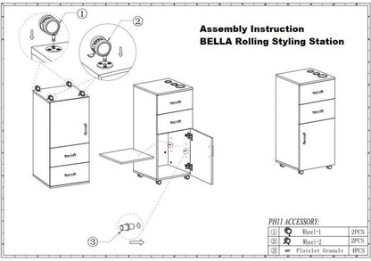 Bella Rolling Styling Station White