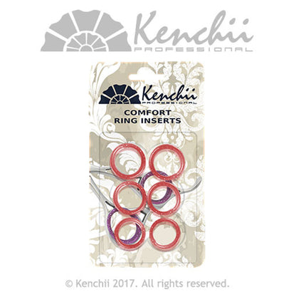 Kenchii 6-pack Thin Finger Comfort Ring Inserts for Shears  Pink