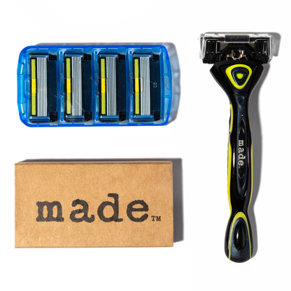 Made Our World Famous 'Made' Razor W/ 4-Pack of Blades Included